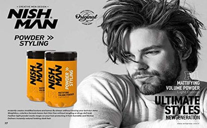 Nishman Hair Styling Powder Ultra Hold 20g (Pack of 3) – Root Lifting Powder for Fine Hair Avelisse
