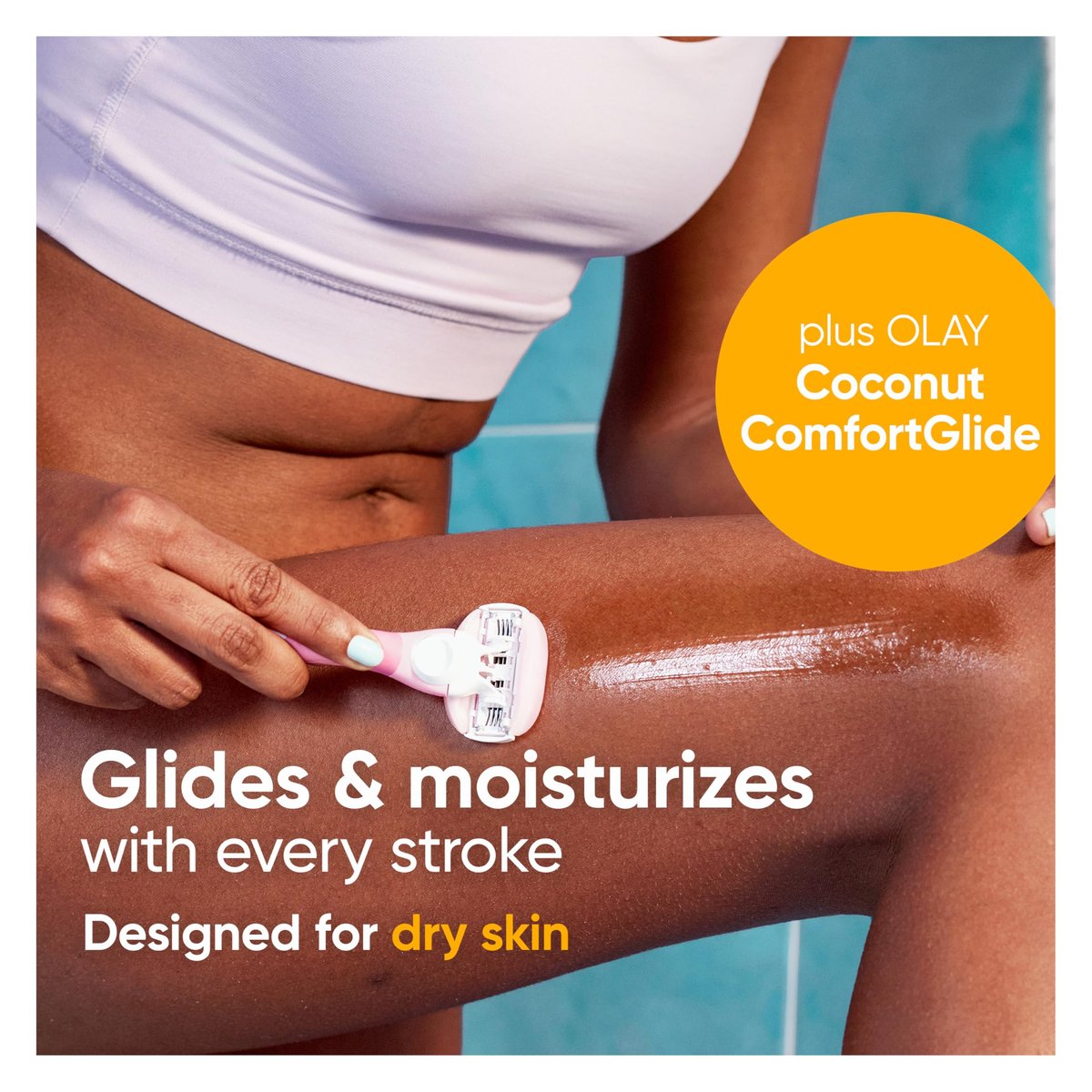 Gillette Venus ComfortGlide White Tea Women's Razor Blade Refills, 4-Count + 2 Olay Infused Refills Avelisse