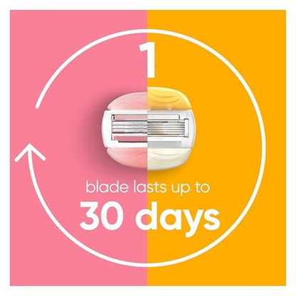 Gillette Venus ComfortGlide White Tea Women's Razor Blade Refills, 4-Count + 2 Olay Infused Refills Avelisse