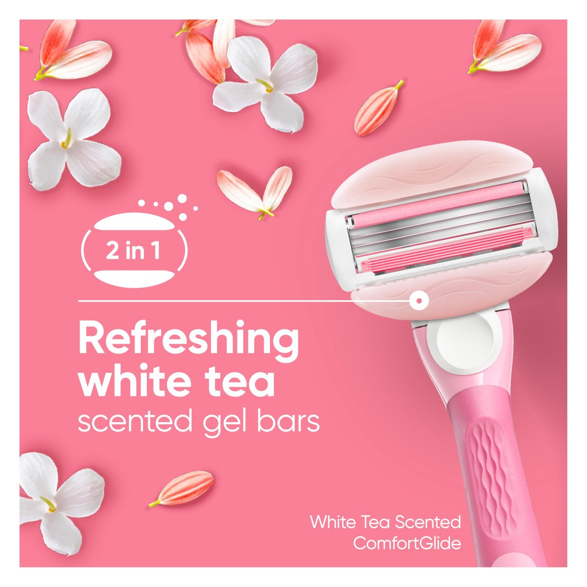 Gillette Venus ComfortGlide White Tea Women's Razor Blade Refills, 4-Count + 2 Olay Infused Refills Avelisse