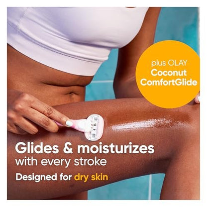Gillette Venus ComfortGlide White Tea Women's Razor Blade Refills, 4-Count + 2 Olay Infused Refills Avelisse