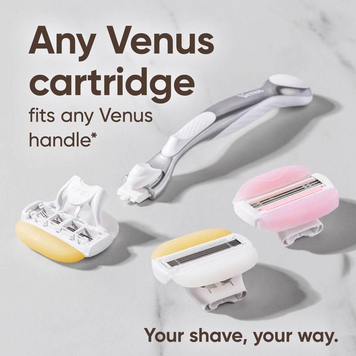 Gillette Venus ComfortGlide White Tea Women's Razor Blade Refills, 4-Count + 2 Olay Infused Refills Avelisse