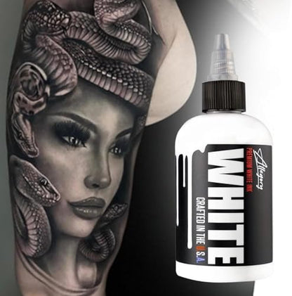 Allegory Premium White Tattoo Ink – 2 oz Vegan Friendly Organic Ink for Mixing, Shading & Highlighting, Made in USA Avelisse