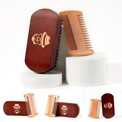 Premium Beard Brush – 100% Boar Bristle with Natural Black Walnut Wood Handle for Men