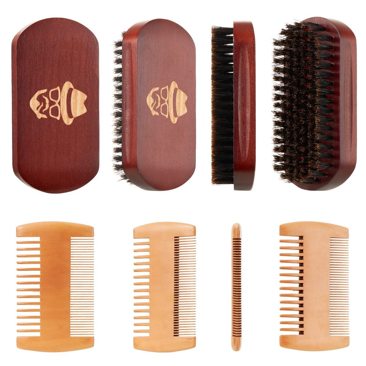 Premium Beard Brush – 100% Boar Bristle with Natural Black Walnut Wood Handle for Men - görsel 12