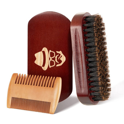 Premium Beard Brush – 100% Boar Bristle with Natural Black Walnut Wood Handle for Men