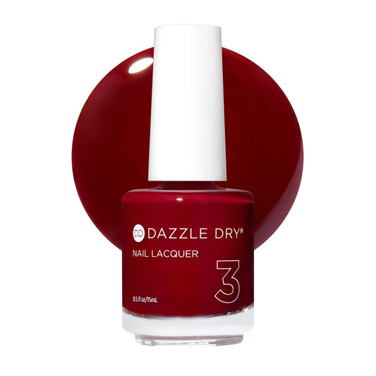 Dazzle Dry Nail Lacquer (Step 3) - C.E.O. - Deep Wine Red Full Coverage Cream Nail Polish (0.5 fl oz) Avelisse