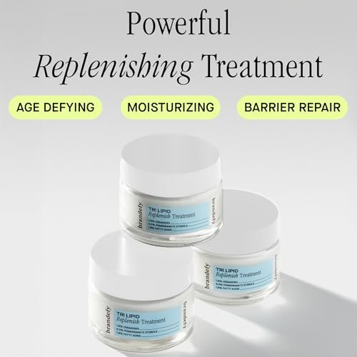 Brandefy Tri Lipid Replenish Treatment - Ceramide Peptide Moisturizer, Hydrating Face Cream with 1.5% Ceramides, 4.0% Sterols, 1.8% Fatty Acids - Made in USA (1.6 oz) Avelisse