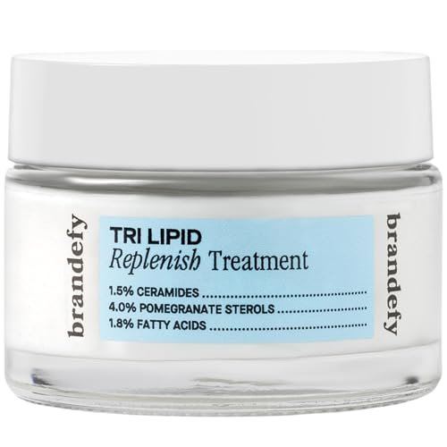 Brandefy Tri Lipid Replenish Treatment - Ceramide Peptide Moisturizer, Hydrating Face Cream with 1.5% Ceramides, 4.0% Sterols, 1.8% Fatty Acids - Made in USA (1.6 oz) Avelisse
