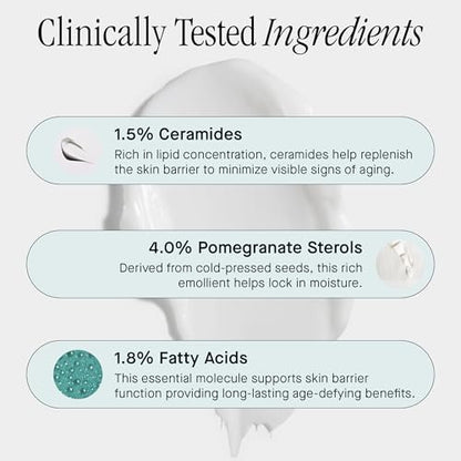 Brandefy Tri Lipid Replenish Treatment - Ceramide Peptide Moisturizer, Hydrating Face Cream with 1.5% Ceramides, 4.0% Sterols, 1.8% Fatty Acids - Made in USA (1.6 oz) Avelisse
