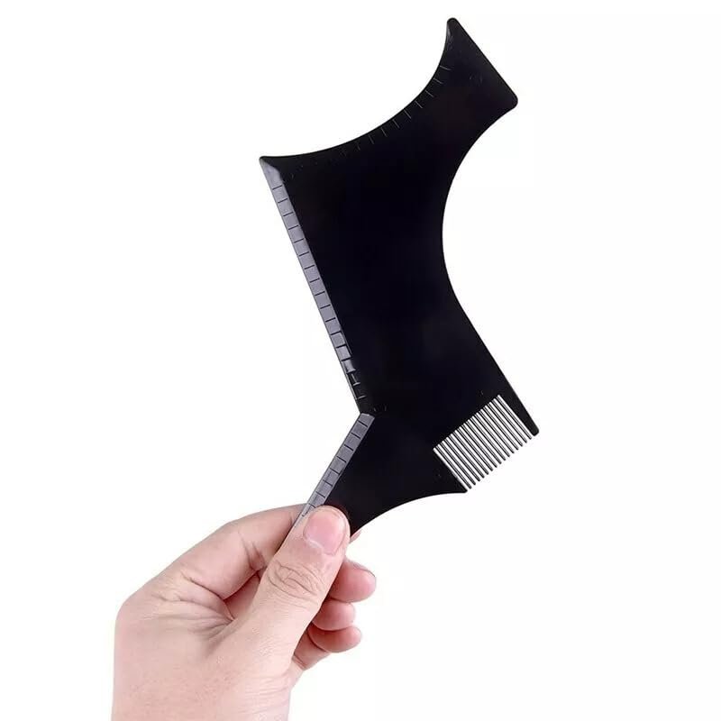 Beard Shaping Tool with Template and Edger - Symmetric Jaw, Cheek & Neck Lines for Stylish Goatee, Mustache, and Curve Step Cut (Pack of 1) - Grooming Guide Included - görsel 10