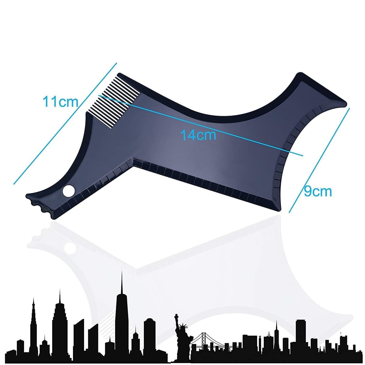 Beard Shaping Tool with Template and Edger - Symmetric Jaw, Cheek & Neck Lines for Stylish Goatee, Mustache, and Curve Step Cut (Pack of 1) - Grooming Guide Included - görsel 5