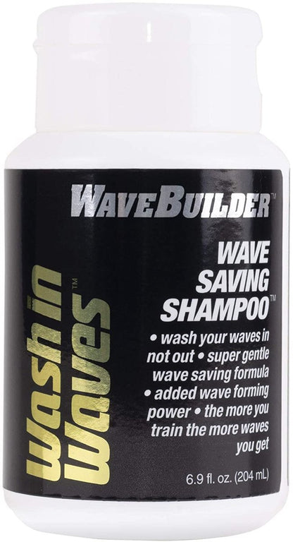 WAVEBUILDER Ultimate Bundle for 360 Waves – Cocoa & Shea Wave Butter, Pomade, Wash in Waves Shampoo, Brush in Waves, and Silky Durag (White, 5-Piece Set)