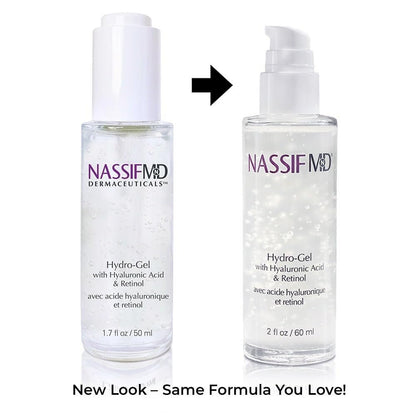 NassifMD Hydro-Gel with Hyaluronic Acid Moisturizer, Salicylic Acid Serum, Retinol Serum for Face
