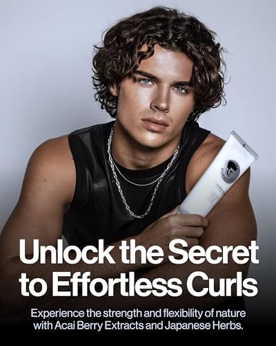 Avenue Man Curl Defining Cream - Natural & Flexible Hold for Curly & Wavy Hair - Paraben & Sulfate Free with Herbal Extracts (8 oz) Avelisse