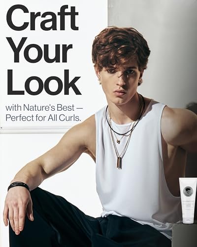 Avenue Man Curl Defining Cream - Natural & Flexible Hold for Curly & Wavy Hair - Paraben & Sulfate Free with Herbal Extracts (8 oz) Avelisse