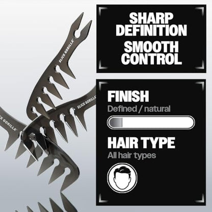 Slick Gorilla Texture Comb – Carbon Wide Tooth Comb for Men, Women, Straight, Wavy & Curly Hair | Large Black Avelisse