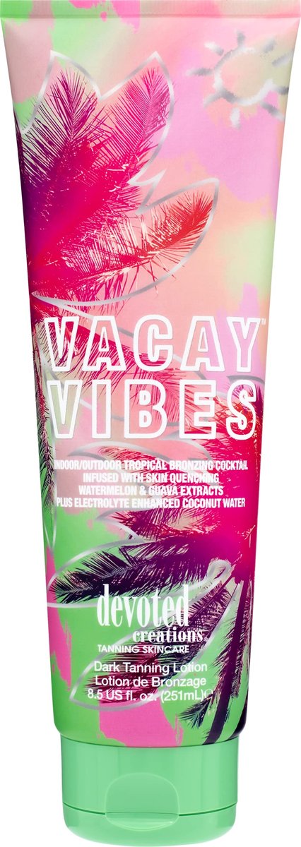 Devoted Creations Vacay Vibes Tanning Lotion – Tropical Bronzing Cocktail with Watermelon & Guava, Electrolyte Coconut Water – 8.5 oz - görsel 7