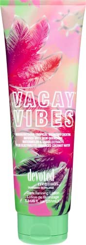 Devoted Creations Vacay Vibes Tanning Lotion – Tropical Bronzing Cocktail with Watermelon & Guava, Electrolyte Coconut Water – 8.5 oz - görsel 8