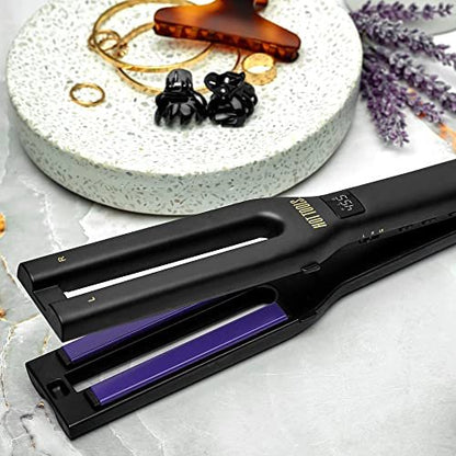 HOT Tools Pro Signature Dual Plate Flat Iron - 4 1/2 Inch Plates - Charcoal Avelisse