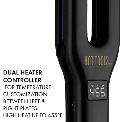 HOT Tools Pro Signature Dual Plate Flat Iron - 4 1/2 Inch Plates - Charcoal Avelisse