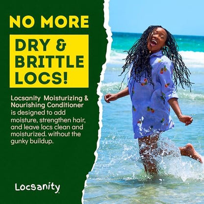 Locsanity Rosewater Peppermint 2-in-1 Sulfate-Free Shampoo & Conditioner for Dreadlocks - Moisturizing & Strengthening for Locs, Microlocs & Natural Hair (12 fl oz) Avelisse