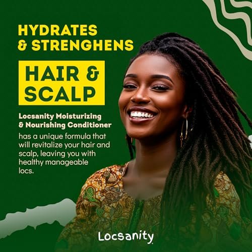 Locsanity Rosewater Peppermint 2-in-1 Sulfate-Free Shampoo & Conditioner for Dreadlocks - Moisturizing & Strengthening for Locs, Microlocs & Natural Hair (12 fl oz) Avelisse