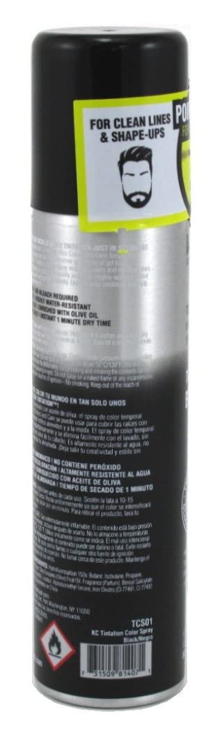 KISS Tintation Temporary Color Spray - Black (2.82 oz, Pack of 3) - Instant Wash-Out Hair Color