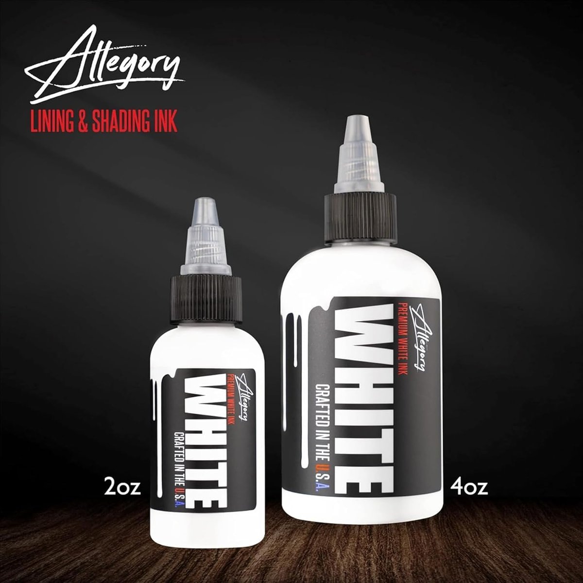 Allegory Premium White Tattoo Ink – 4 oz, Vegan Friendly, Crafted in the USA Avelisse