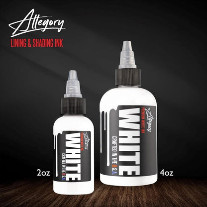 Allegory Premium White Tattoo Ink – 4 oz, Vegan Friendly, Crafted in the USA Avelisse