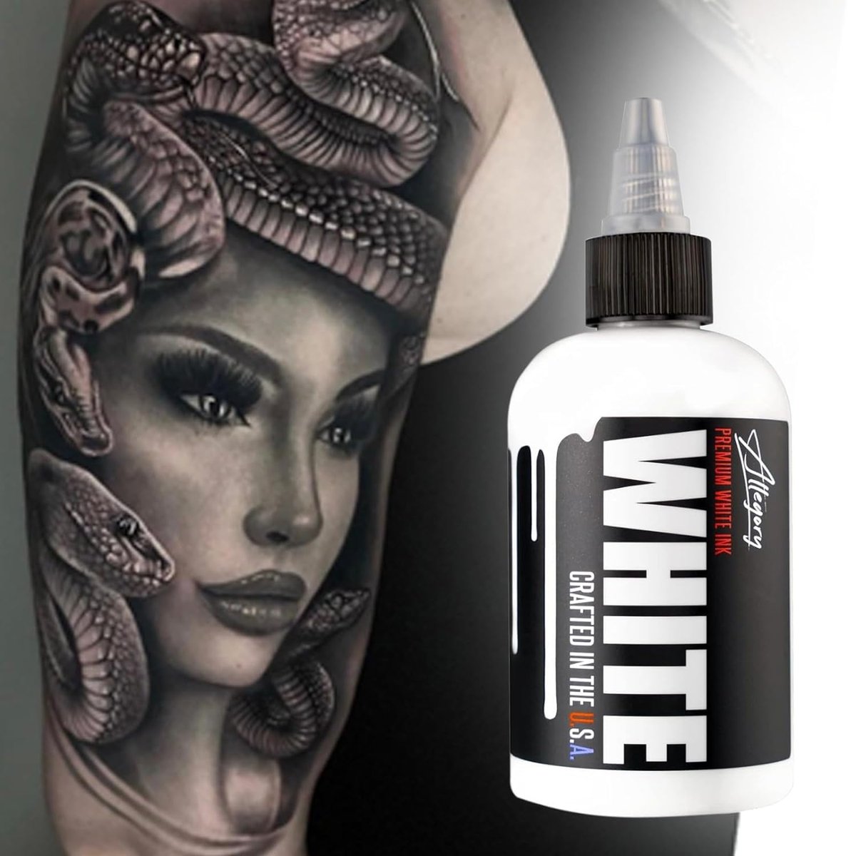 Allegory Premium White Tattoo Ink – 4 oz, Vegan Friendly, Crafted in the USA Avelisse