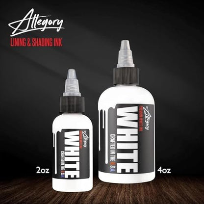 Allegory Premium White Tattoo Ink – 4 oz, Vegan Friendly, Crafted in the USA Avelisse