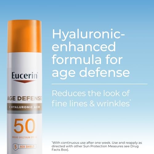 Eucerin Sun Age Defense SPF 50 Face Sunscreen Lotion with Hyaluronic Acid, Hypoallergenic, 2.5 Fl Oz Avelisse