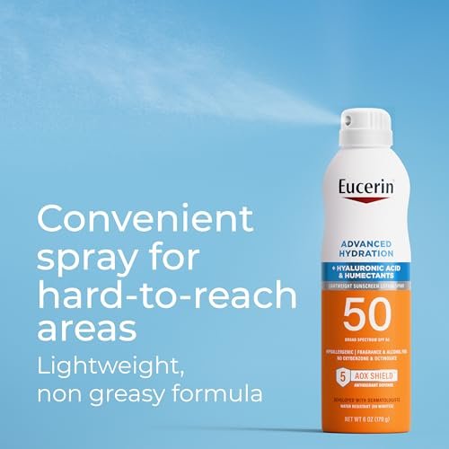 Eucerin Advanced Hydration SPF 50 Sunscreen Spray – Lightweight, Hyaluronic Acid, Hypoallergenic, 6 oz - görsel 8