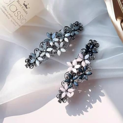 Jakeni Elegant Sparkly Glitter Rhinestones Flowers Hairpins - Vintage French Style Hair Barrettes, Clips and Accessories for Women (Color C, Pack of 4) - görsel 9