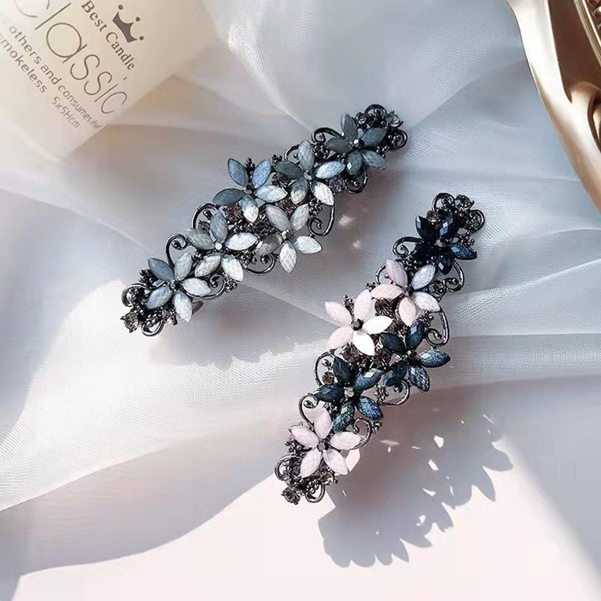 Jakeni Elegant Sparkly Glitter Rhinestones Flowers Hairpins - Vintage French Style Hair Barrettes, Clips and Accessories for Women (Color C, Pack of 4) - görsel 10