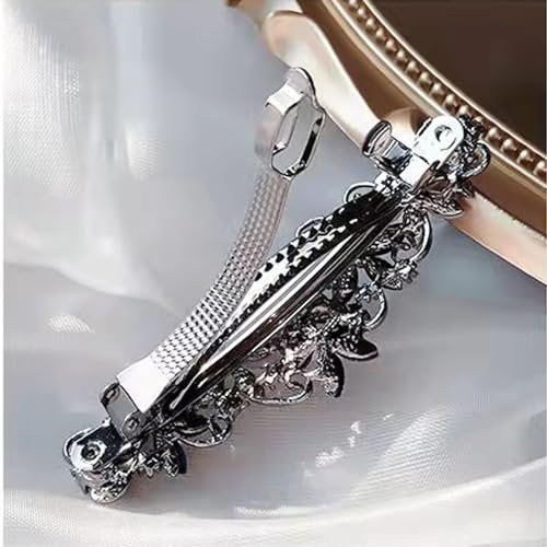 Jakeni Elegant Sparkly Glitter Rhinestones Flowers Hairpins - Vintage French Style Hair Barrettes, Clips and Accessories for Women (Color C, Pack of 4) - görsel 7