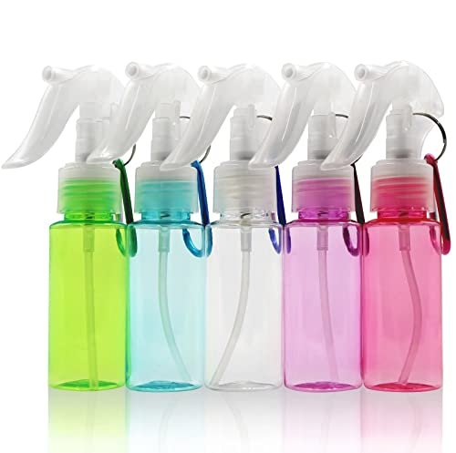 ZJSXINDI 5-Pack Empty Spray Bottles 2oz/60ml with Keychain, Leak-Proof Refillable Mini Spray Bottles for Hand Sanitizer, Travel, Hair, Cleaning - Multicolor Avelisse
