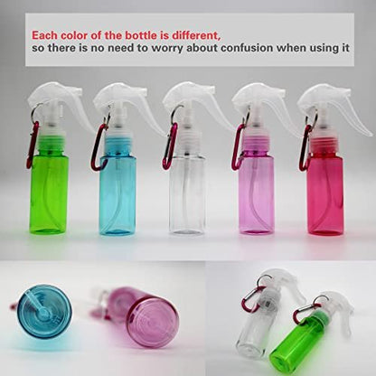 ZJSXINDI 5-Pack Empty Spray Bottles 2oz/60ml with Keychain, Leak-Proof Refillable Mini Spray Bottles for Hand Sanitizer, Travel, Hair, Cleaning - Multicolor Avelisse