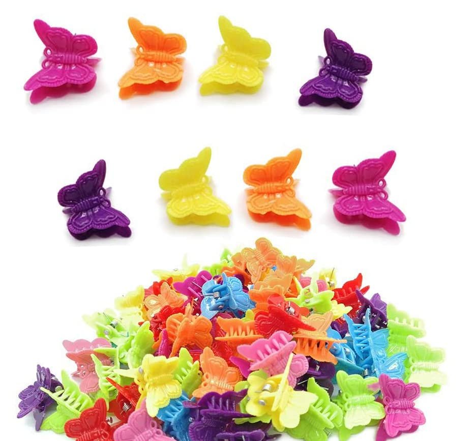 MUUZLL 50 Pack Butterfly Hair Clips Pastel Mini Cute Accessories for Women and Girls, Matte Colors Assorted - görsel 1