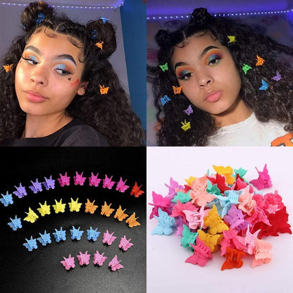 MUUZLL 50 Pack Butterfly Hair Clips Pastel Mini Cute Accessories for Women and Girls, Matte Colors Assorted