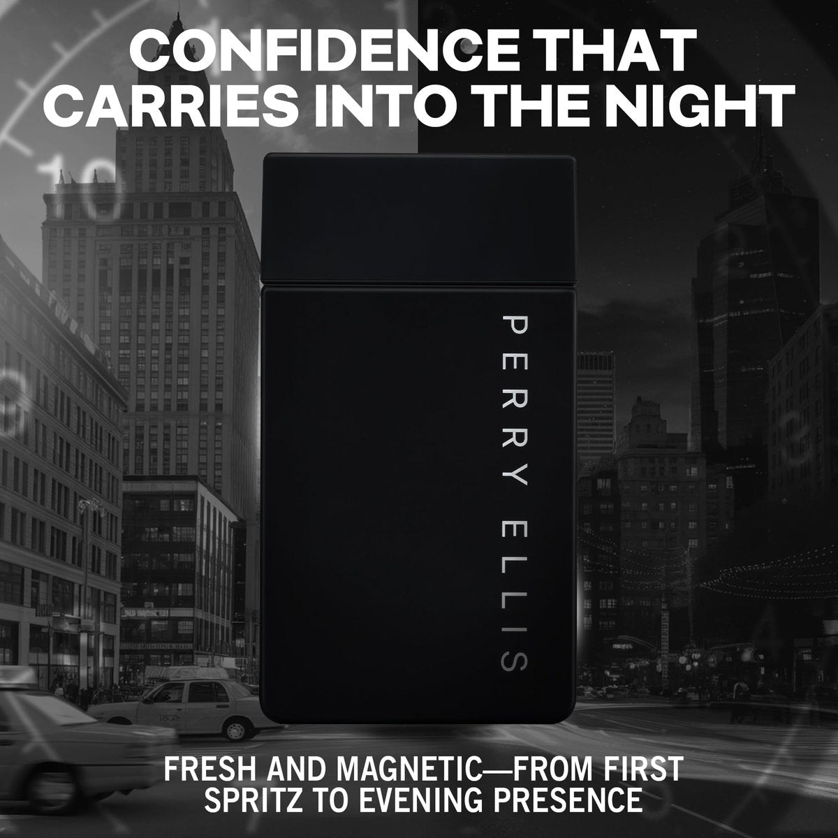 Perry Ellis Midnight Eau De Toilette for Men - Long Lasting Woody Spicy Cologne, 3.4 fl oz Avelisse