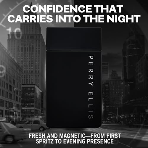 Perry Ellis Midnight Eau De Toilette for Men - Long Lasting Woody Spicy Cologne, 3.4 fl oz Avelisse