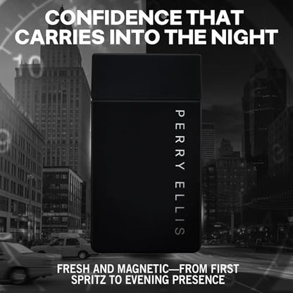 Perry Ellis Midnight Eau De Toilette for Men - Long Lasting Woody Spicy Cologne, 3.4 fl oz Avelisse