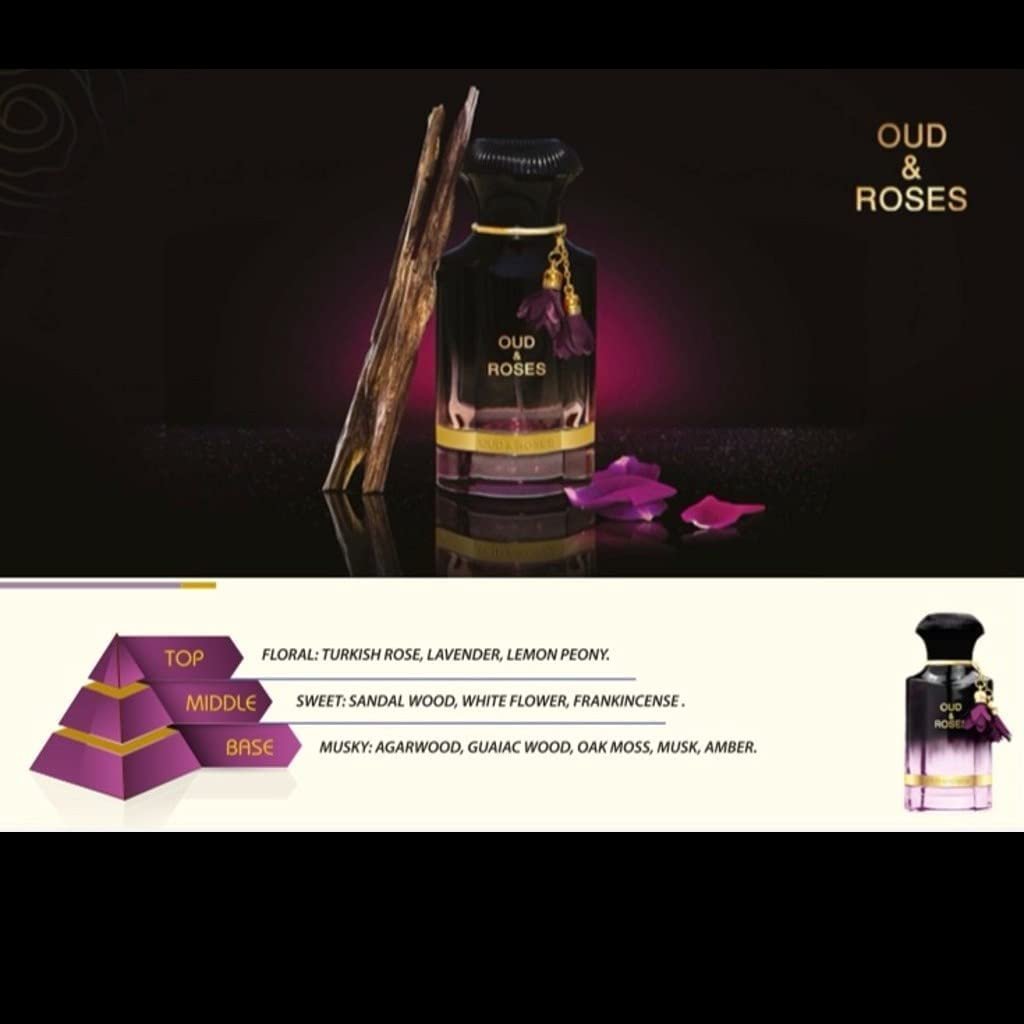 AHMED Oud & Roses Eau de Parfum 60mL – Woody Floral Oriental Fragrance for Men and Women Avelisse