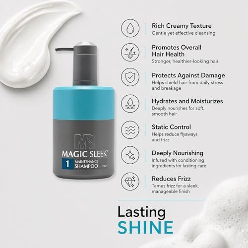 MagicSleek Hydrating Shampoo | Moisturizing & Cleansing | Color-Safe | All Hair Types | Coconut Oil | Frizz Control | Sulfate & Paraben Free | For Dry Scalp | Daily Routine | 17 oz Avelisse
