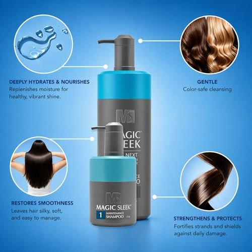 MagicSleek Hydrating Shampoo | Moisturizing & Cleansing | Color-Safe | All Hair Types | Coconut Oil | Frizz Control | Sulfate & Paraben Free | For Dry Scalp | Daily Routine | 17 oz Avelisse