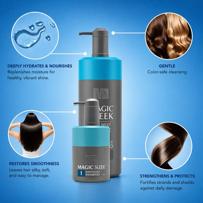 MagicSleek Hydrating Shampoo | Moisturizing & Cleansing | Color-Safe | All Hair Types | Coconut Oil | Frizz Control | Sulfate & Paraben Free | For Dry Scalp | Daily Routine | 17 oz Avelisse