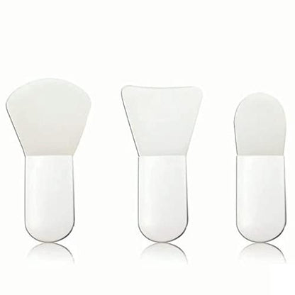 3-Piece Silicone Face Mask Applicator Brush Set - Mini Makeup Spatula for Facial Mud, Clay, Cream & Serum