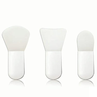3-Piece Silicone Face Mask Applicator Brush Set - Mini Makeup Spatula for Facial Mud, Clay, Cream & Serum